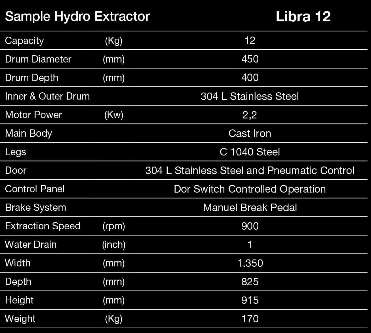 Tolkar Libra Hydro Extractor